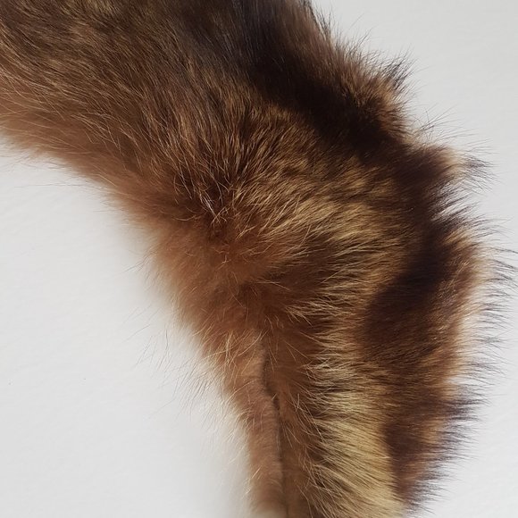 Brown Raccoon Fur Scarf, Vintage Raccoon Fur Collar - Picture 5 of 13